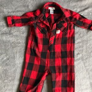 Buffalo plaid coverall